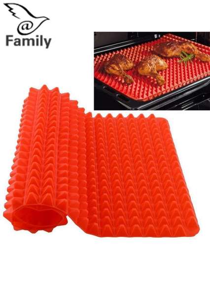 Big Family New Pyramid Non Stick Fat Reducing Silicone Mat Oven Microwave Baking Tray Tool^ - intl