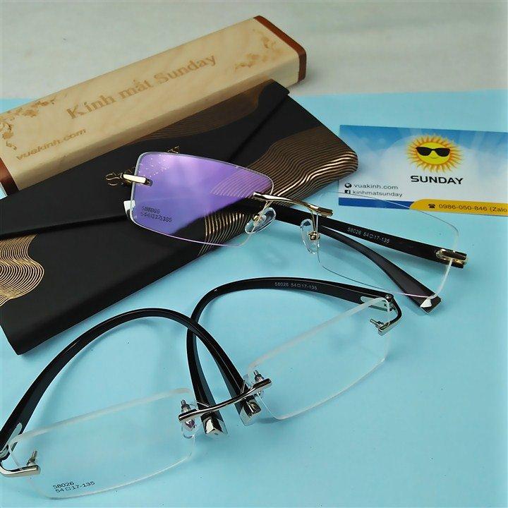 Gọng kính cận khong viền dẻo Sunday V23-2