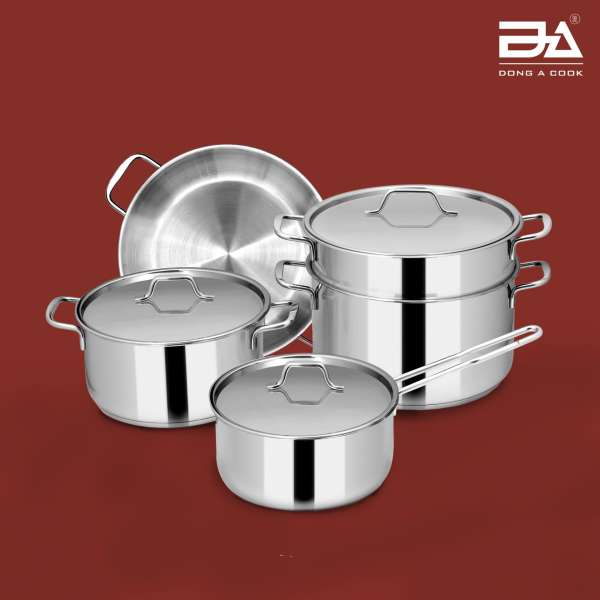 Bộ 5 nồi inox 3 đáy nắp inox Dong A Cook