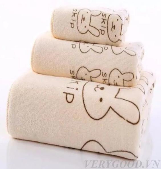 Bộ 3 khăn tắm - khăn mặt - khăn lau + Tặng thẻ tích điểm