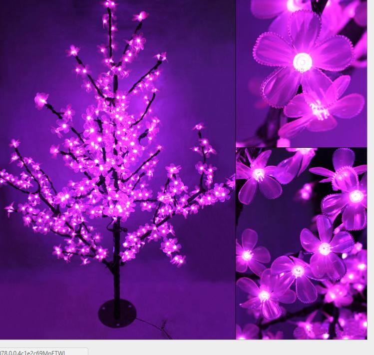 Cây hoa đào có đèn led pha lê MARKETVIETNAM trang trí 1,2 m (120 bông hoa đào có bóng LED)