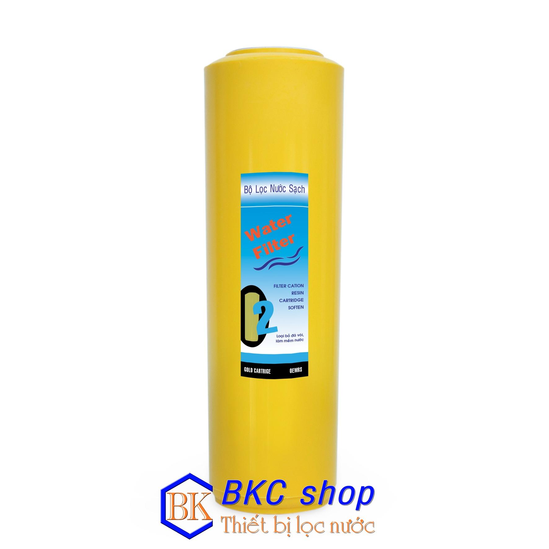 Lõi lọc resin - cation 10 inch (khử đá vôi) - vàng