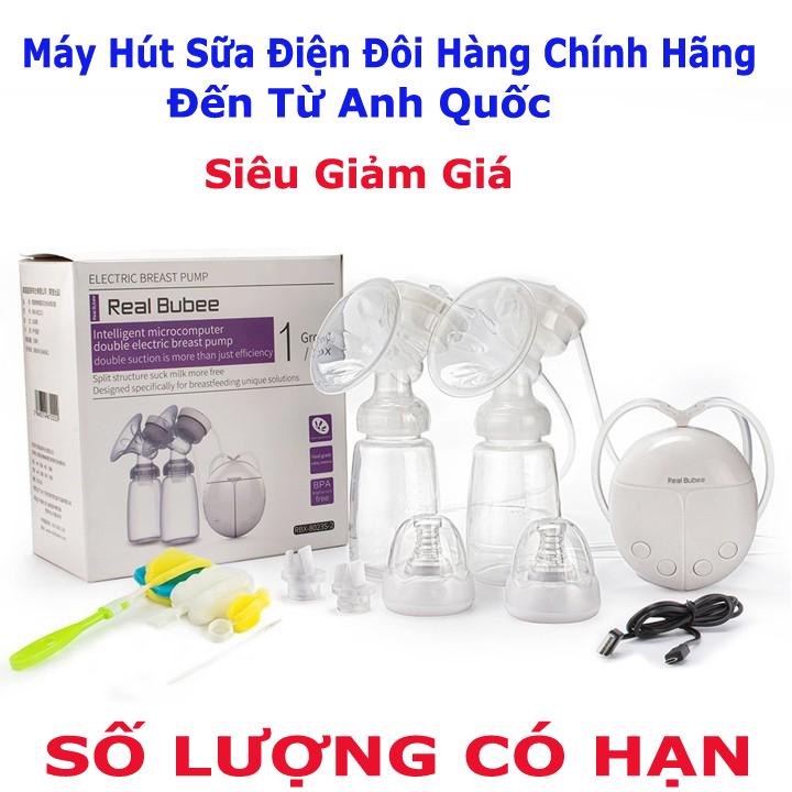Máy Hút Sữa Điện Đôi Real Bubee Cao cấp 8 tốc độ
