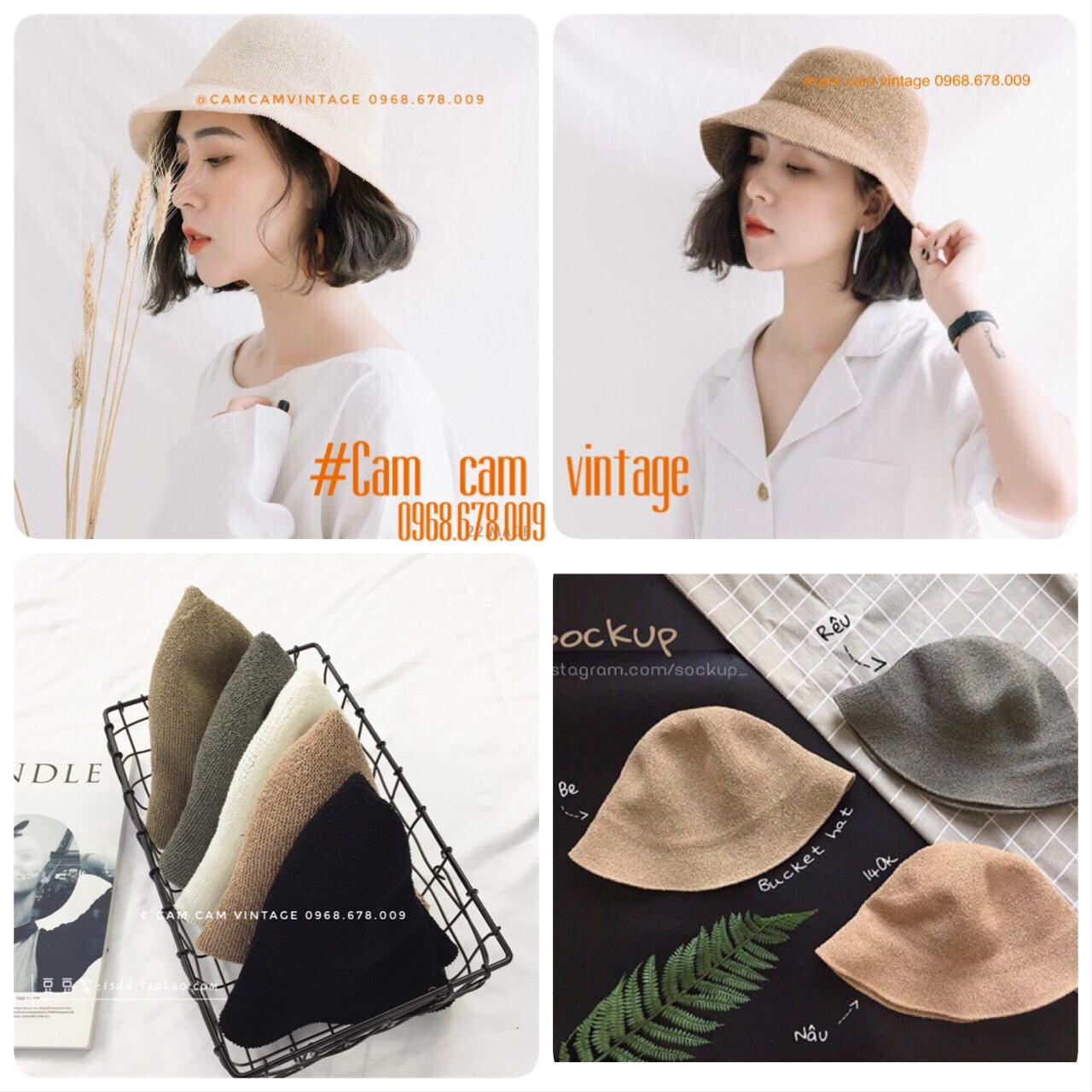 MŨ BUCKET DẠ BASIC HEO MI NHON