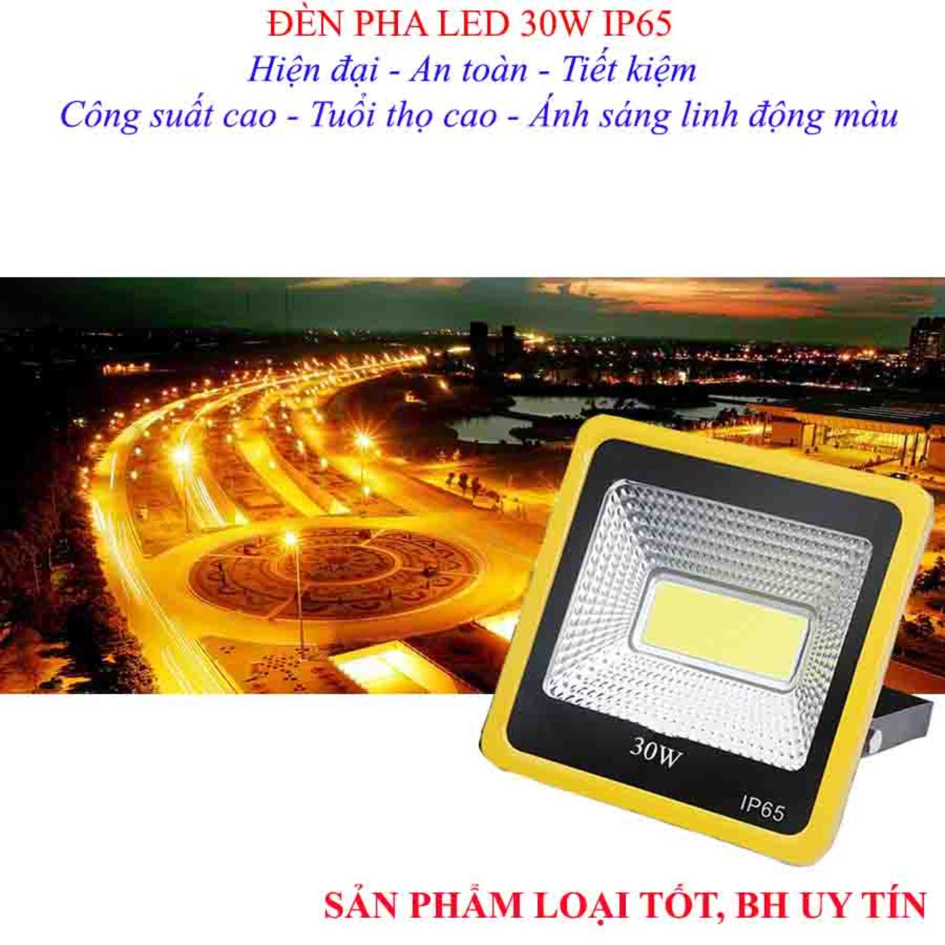 Den led dep , Đèn led đẹpĐèn led chiếu sáng, Đèn pha led 30W IP65 ánh sáng vàng - BH Uy Tín 1 đổi 1