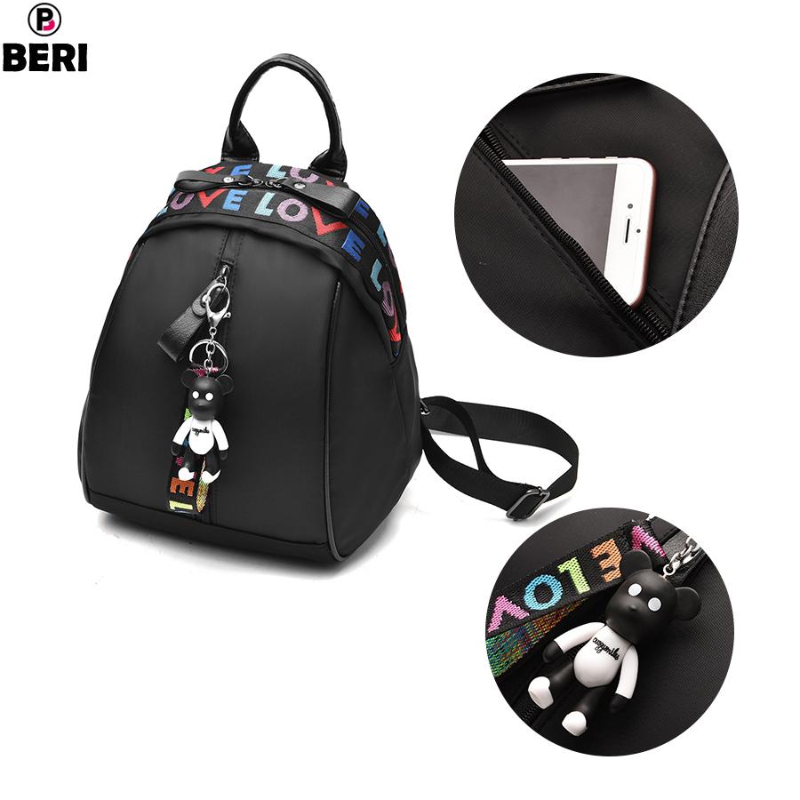 Ba lô nữ khóa gấu BERI đen - BALO012