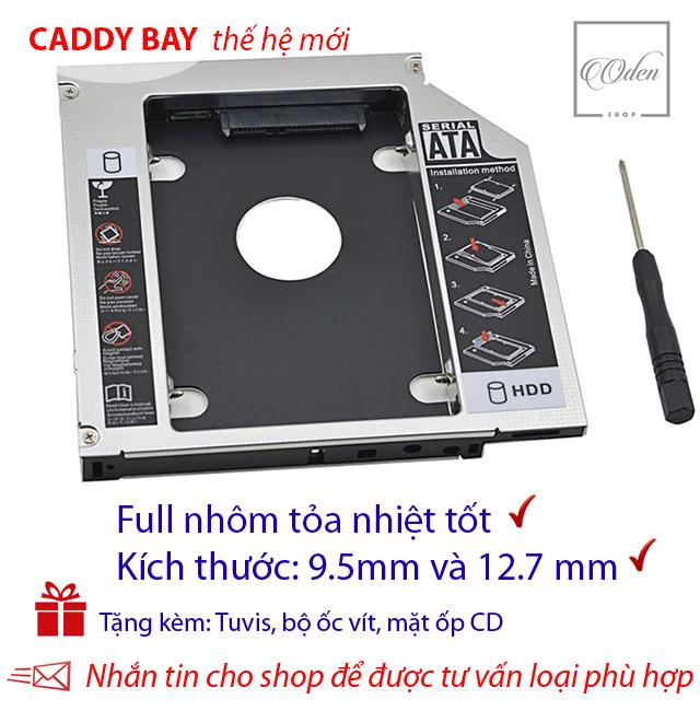 Khay gắn ổ Cứng SSD HDD thứ 2 cho laptop - Full nhôm