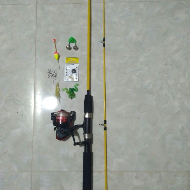 Combo bộ đồ câu lure 2 khúc siêu bạo lực kèm nhái giả tôm giá phát quang siêu rẻ ( đồ câu cá Giang Nam ) big sale