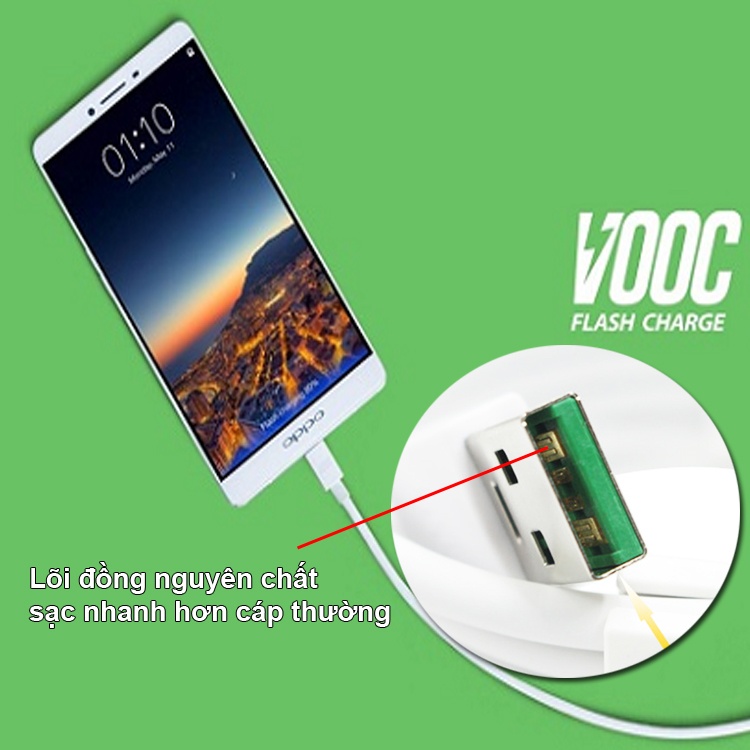 Cáp sạc nhanh VOOC cho Oppo F1 Plus