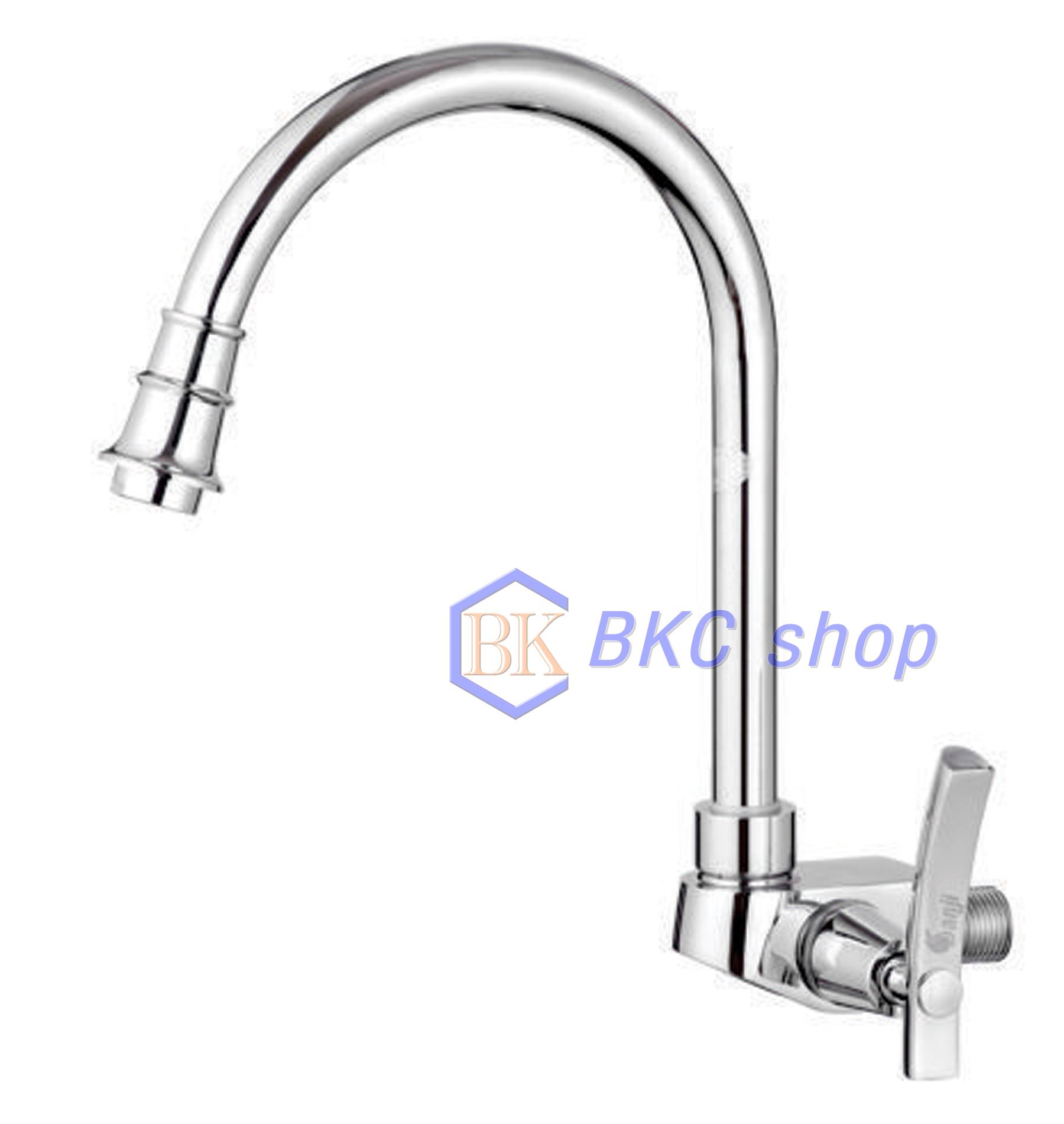 [HCM]Vòi rửa chén lạnh âm tường Sanji CL23B (Bạc)