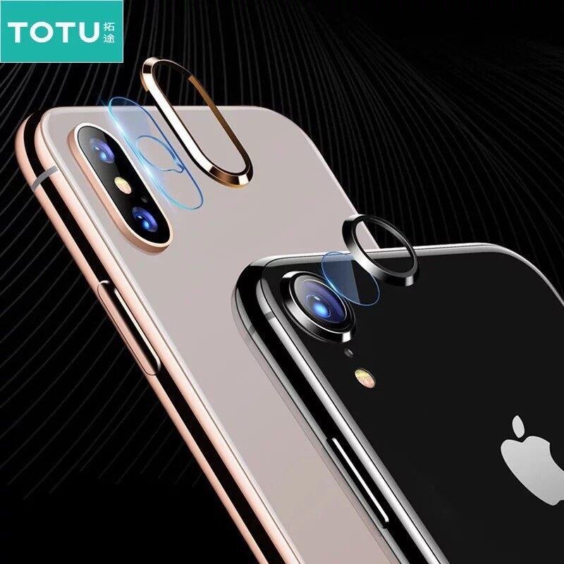 Bộ Bảo Vệ Camera Cho iPhone XS Max hiệu Totu (Gồm Kính Cường Lực Camera + Viền Kim Loại Camera) - Bạc
