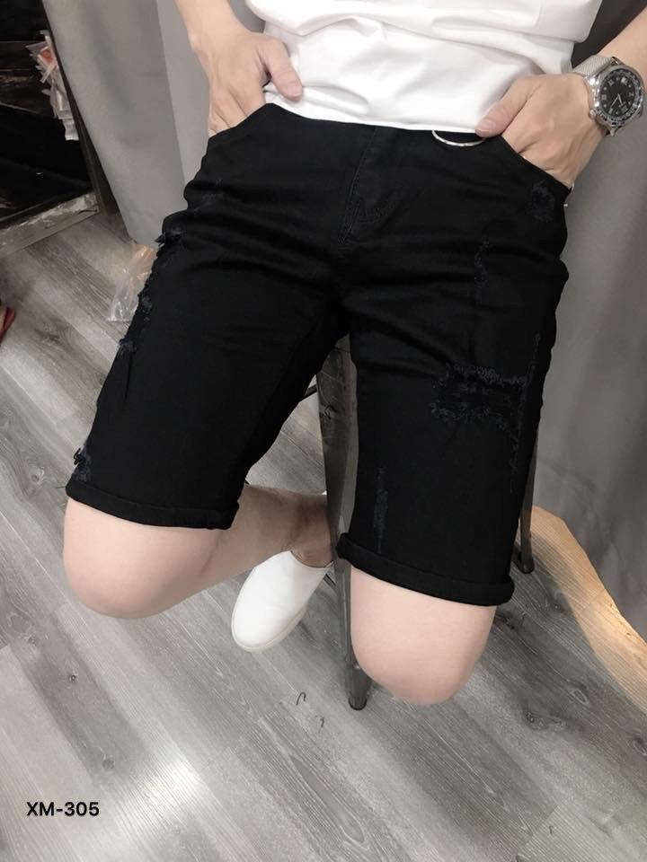 [Có Video] Quần short jean nam co dãn rách chất xịn MS100