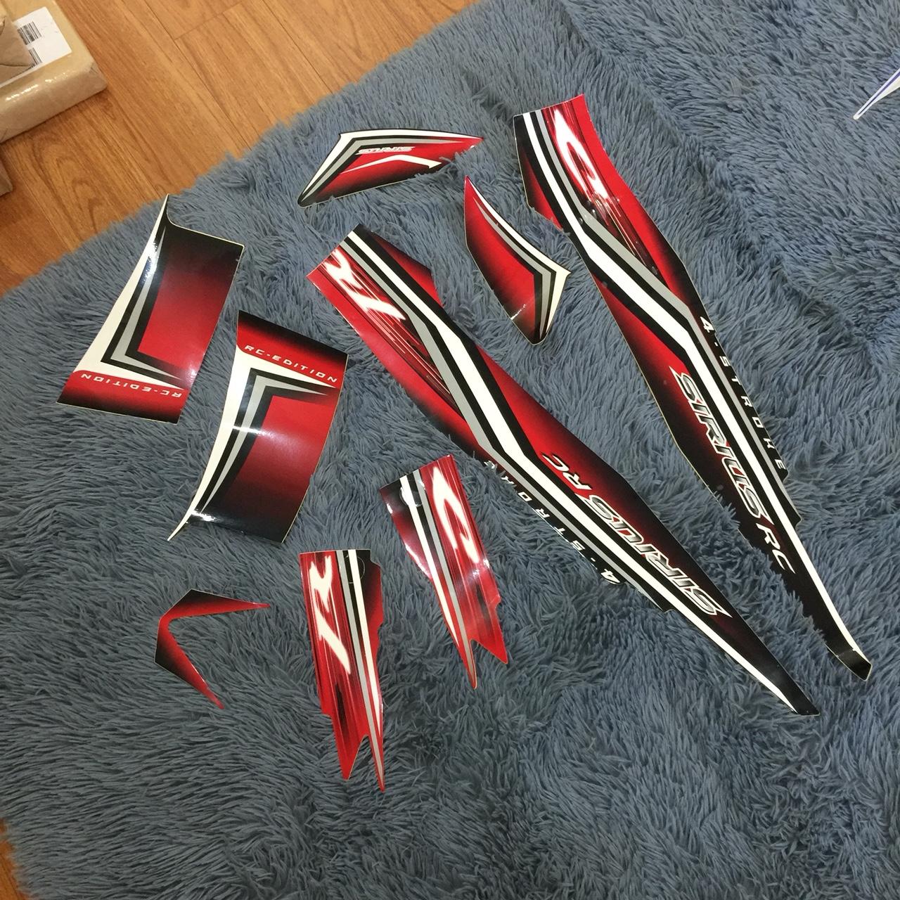Decal dán xe sirius-tem dán sườn xe sirius -tem xe sirius