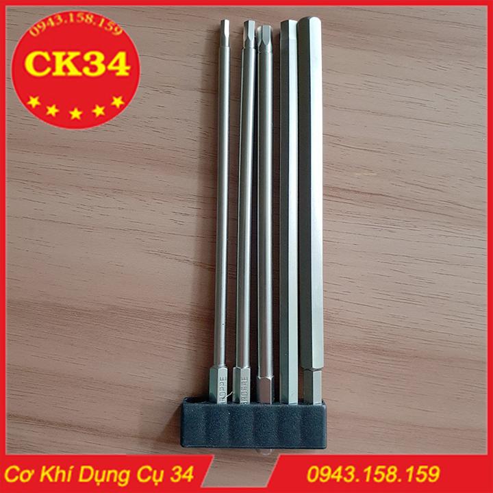 Bộ 5 đầu lục giác dài 150mm dành cho khoan, máy bắn vít hãng BROPPE