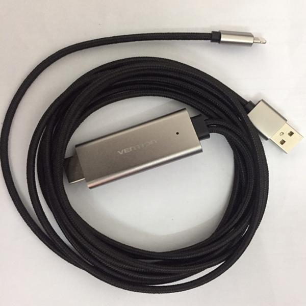 Cáp chuyển đổi Lightning to HDMI dài 2m Vention CEJHH
