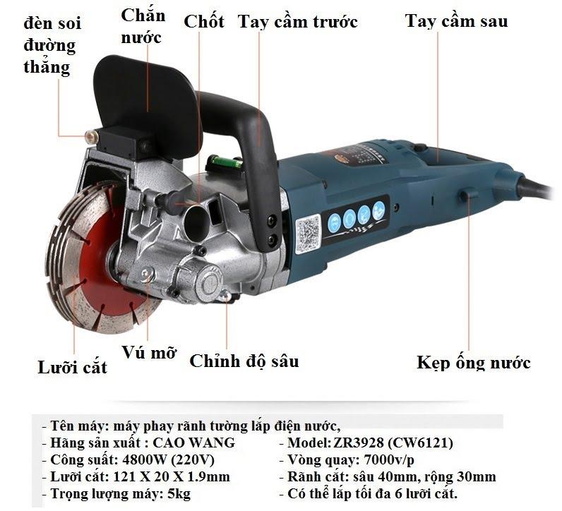 Máy cắt rãnh tường 5 lưỡi CaoWang ZR3928 (CW6121)