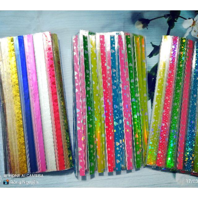 10 túi Giấy gấp sao  SALE HỦY DIỆT Combo 10 túi giấy gấp sao nhiều màu (500c), giấy thủ công gấp sao, giấy thủ công, đồ chơi mỹ thuật thủ công
