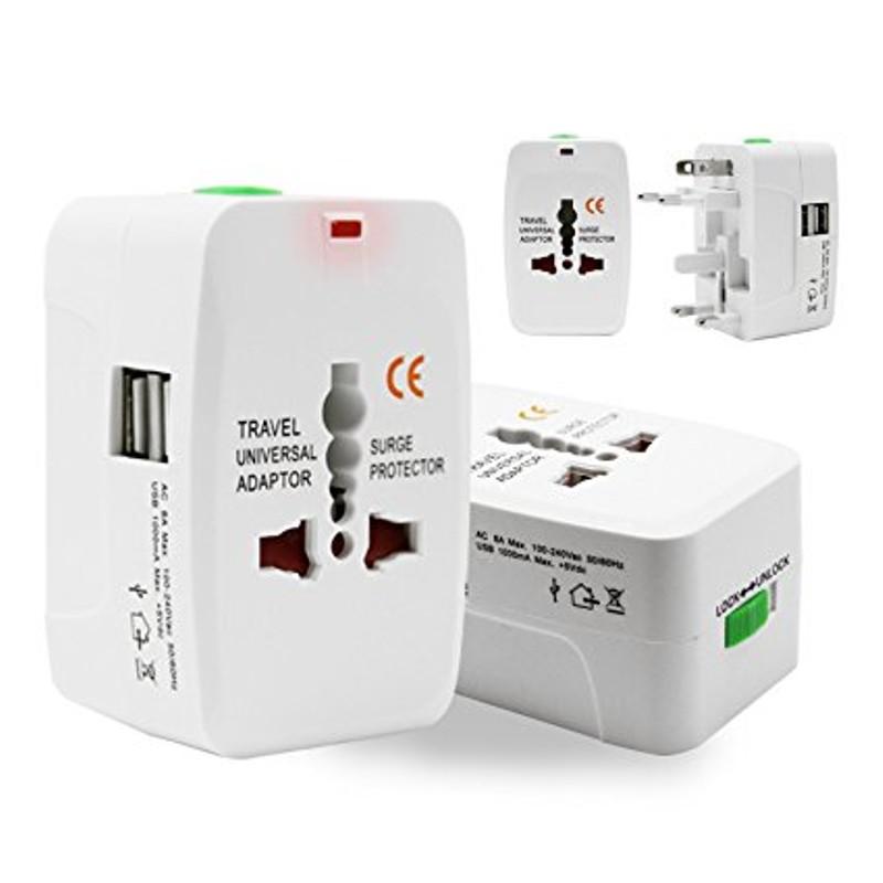 Phích cắm 3 chấu du lịch,kèm 2 cổng USB, chuyển 3 chấu thành 2 chấu, đa năng