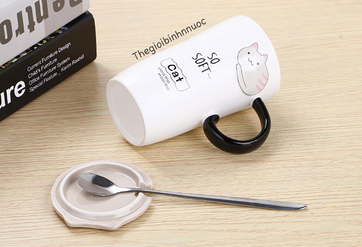 Ly Sứ Hình Mèo Có Nắp Dễ Thương C20