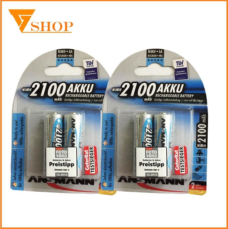 1 vỉ pin sạc aa Ansmann 2100mAh (1 vỉ 2 viên) cao cấp