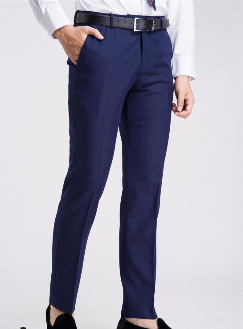 Quần Tây nam vải chéo chống nhăn (Tím Xanh), Quần Âu nam dáng côn