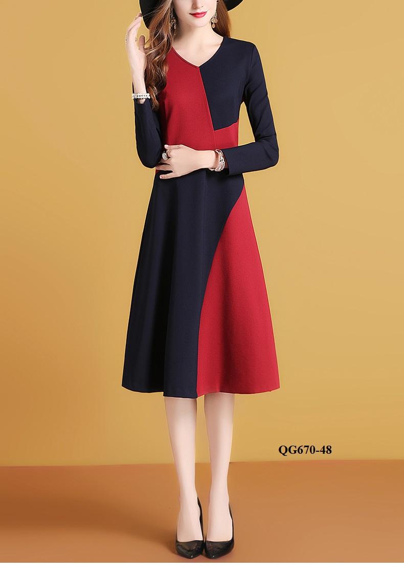 ĐẦM XÒE TAY DÀI PHỐI MÀU - SIZE S-6XL
