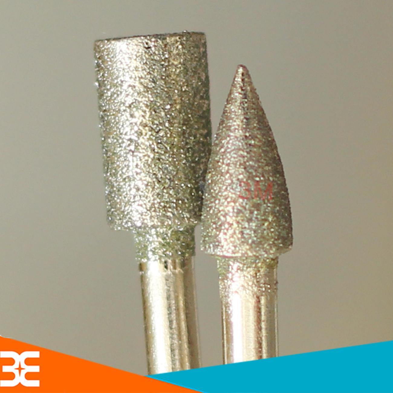 Bộ 2 Đầu Mài Kim Cương Trục 3mm (01 Mũi Trụ Và 01 Mũi Nhọn)