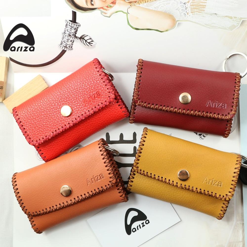 Bóp móc chìa khóa da bò thật 100% Ariza may thủ công