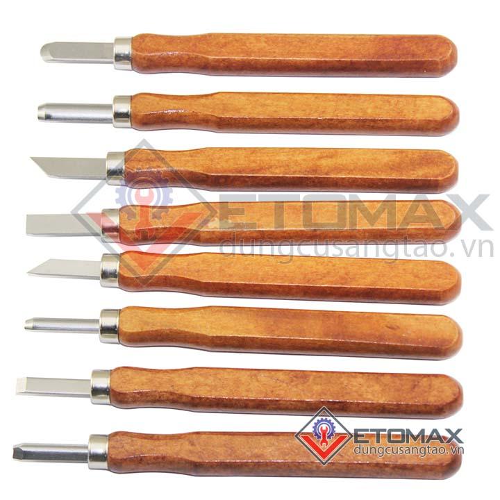 Bộ 8 dụng cụ khắc, đục tiện gỗ đa năng cao cấp