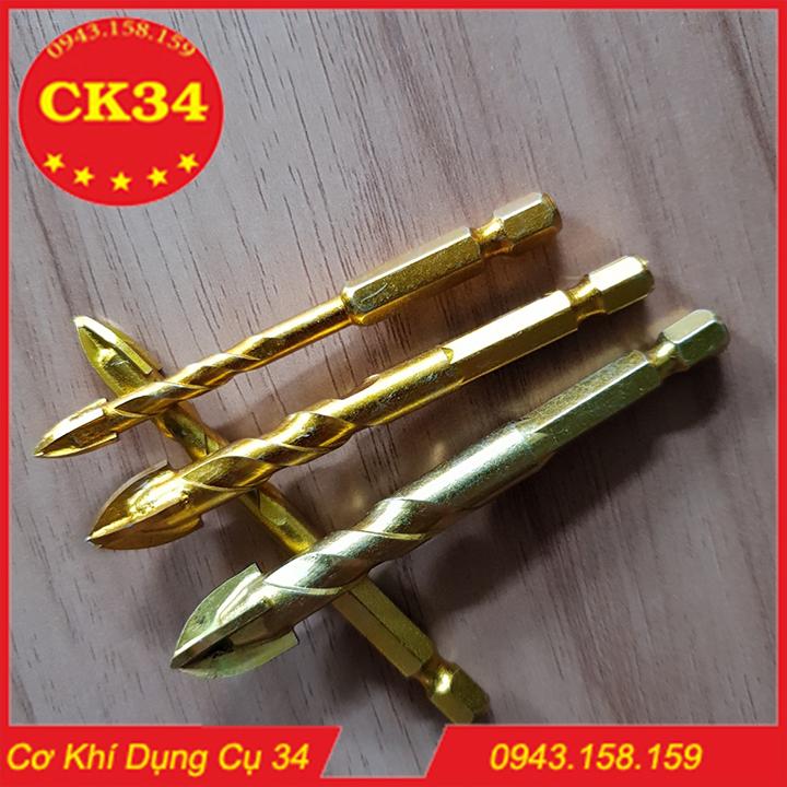 Bộ 4 mũi khoan kính, thủy tinh, gạch men, gạch đá hoa chuôi lục giác