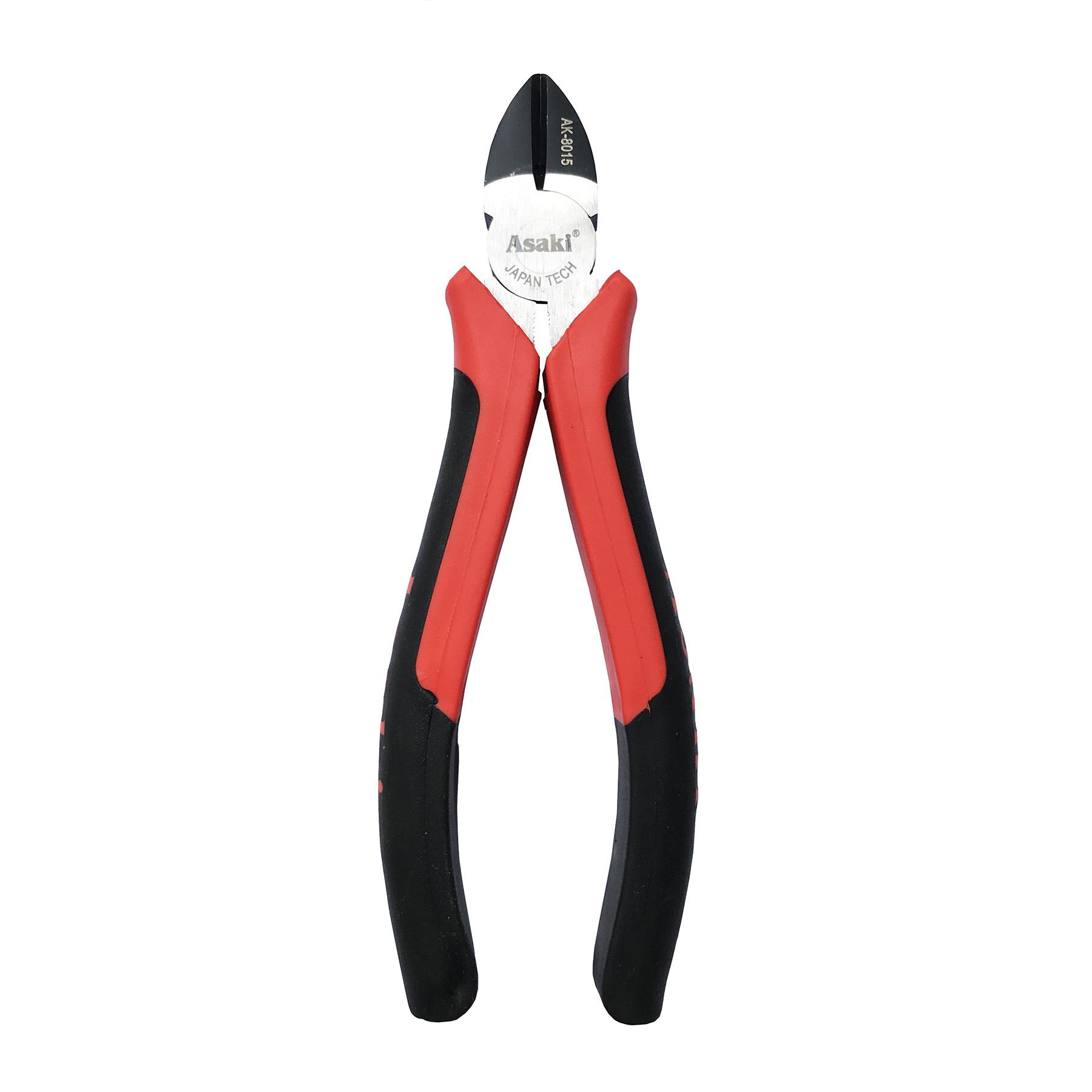 Kìm cắt cán đỏ đen Asaki AK-8015 6.5''/170mm