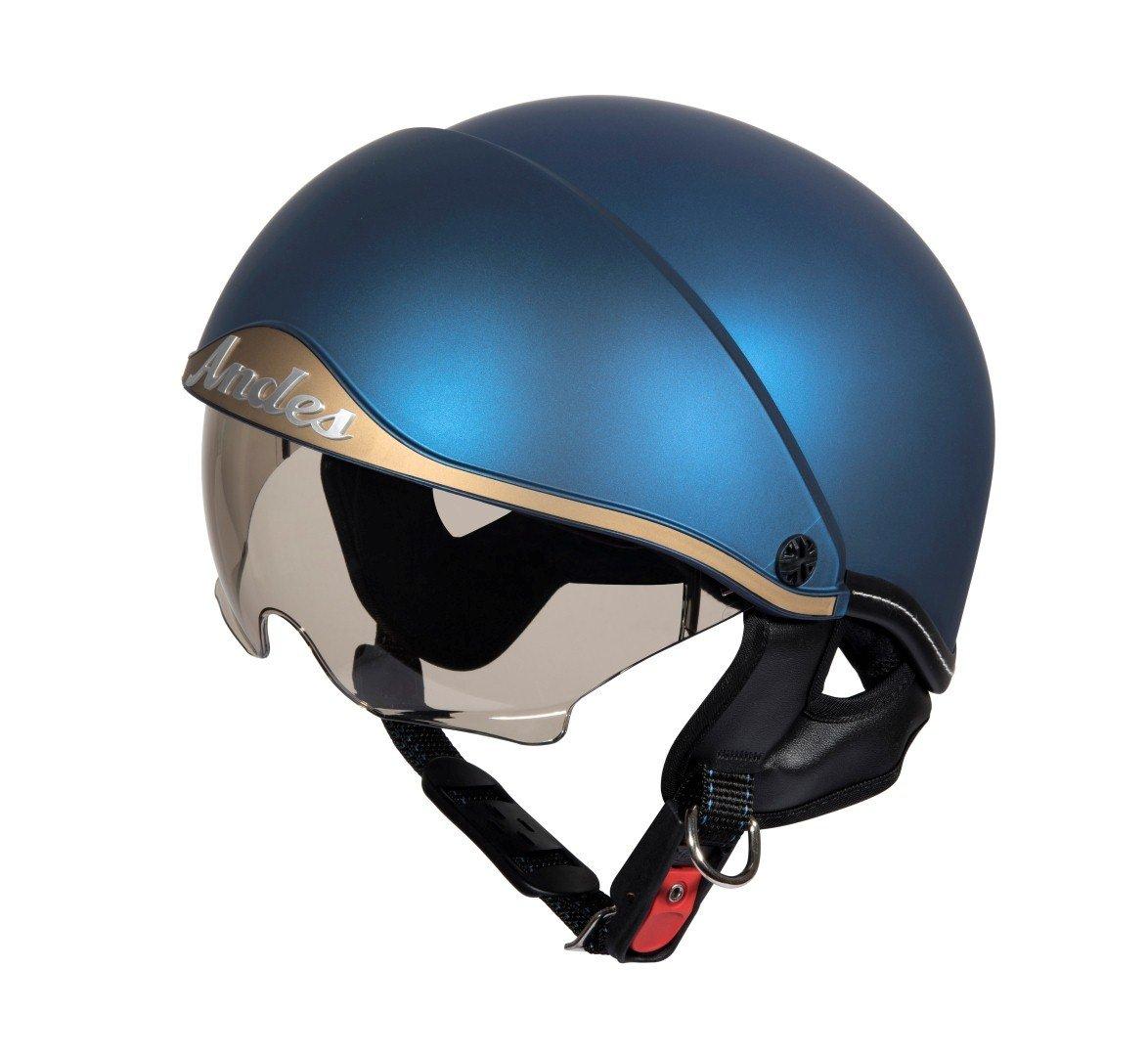 Mũ Bảo Hiểm  ANDES 139 Kính Dấu /Lòng Nón 3S Tháo Giặt  (XANH ĐEN )