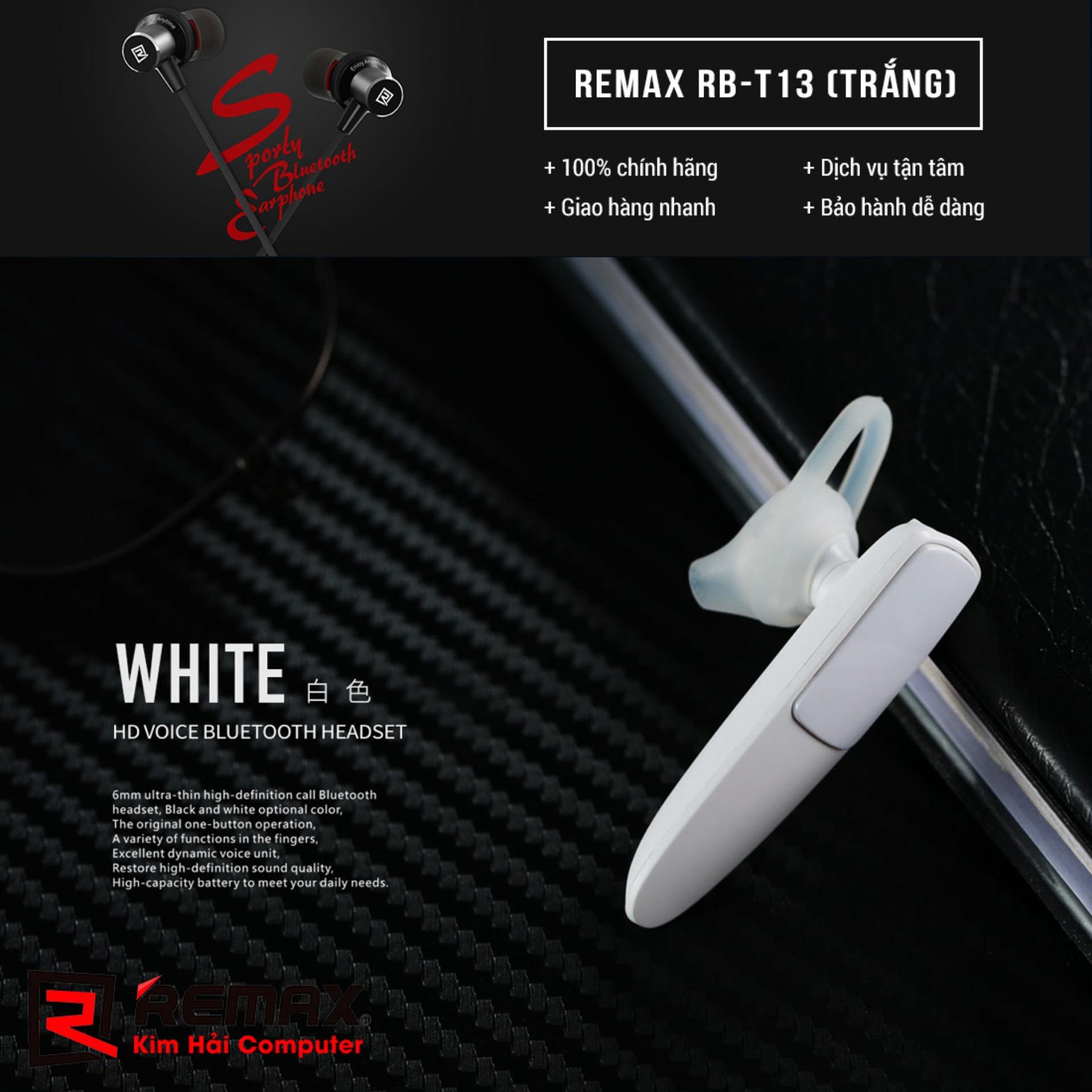 TAI NGHE BLUETOOTH REMAX RB-T13 (Trắng) - Kim Hải Computer