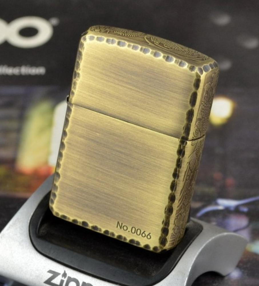 Bật lửa Zippo đồng armor viền hông cá chép