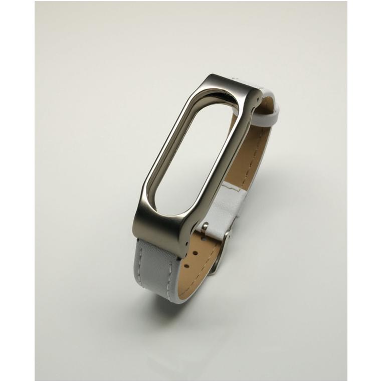 Dây đeo da Mijobs thay thế dành cho Xiaomi Miband 2 (Màu Trắng)