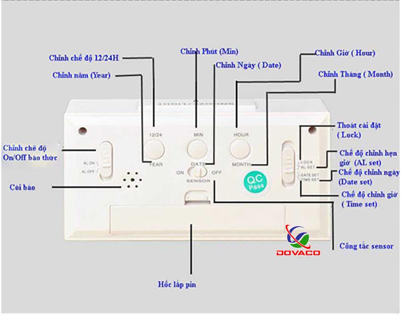 Đồng hồ báo thức cảm biến phát sáng trong đêm V4