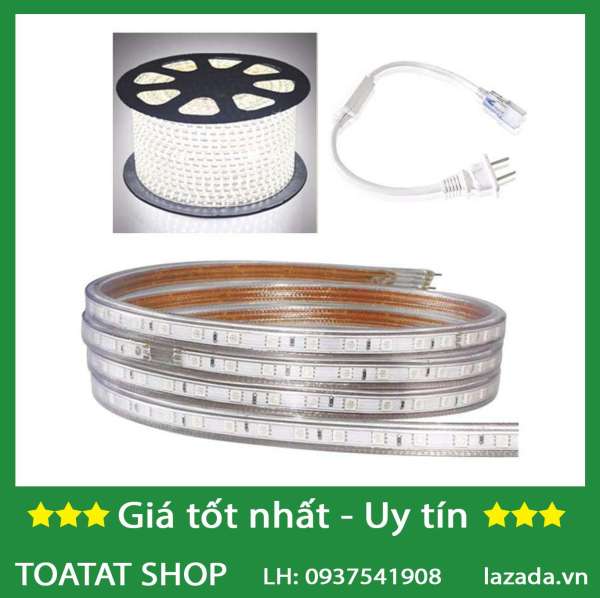 Bộ 5 Sợi 10m Bộ mét đèn Led dây 5050/220V + Tặng 1 đầu nối dây nguồn