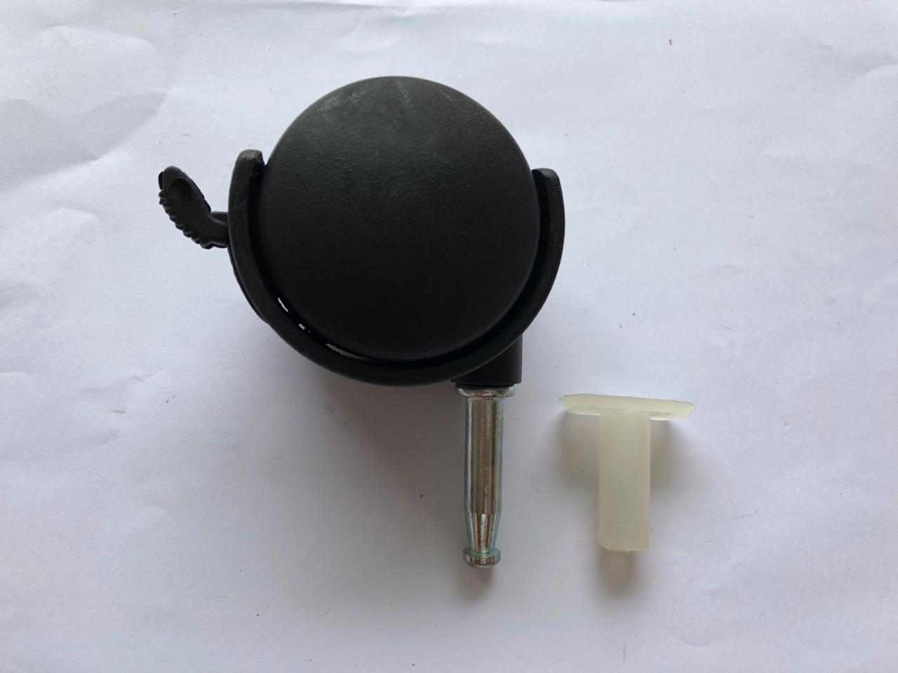 BÁNH XE NHỰA ĐEN 5F ĐẾ CHỮ I XOAY, CÓ KHÓA, CÓ NÚT NHỰA GHẾ XOAY VĂN PHÒNG, CHÂN TỦ)