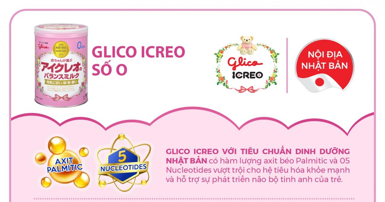 Sữa Glico Icreo số 0 800g (0 - 12 tháng)