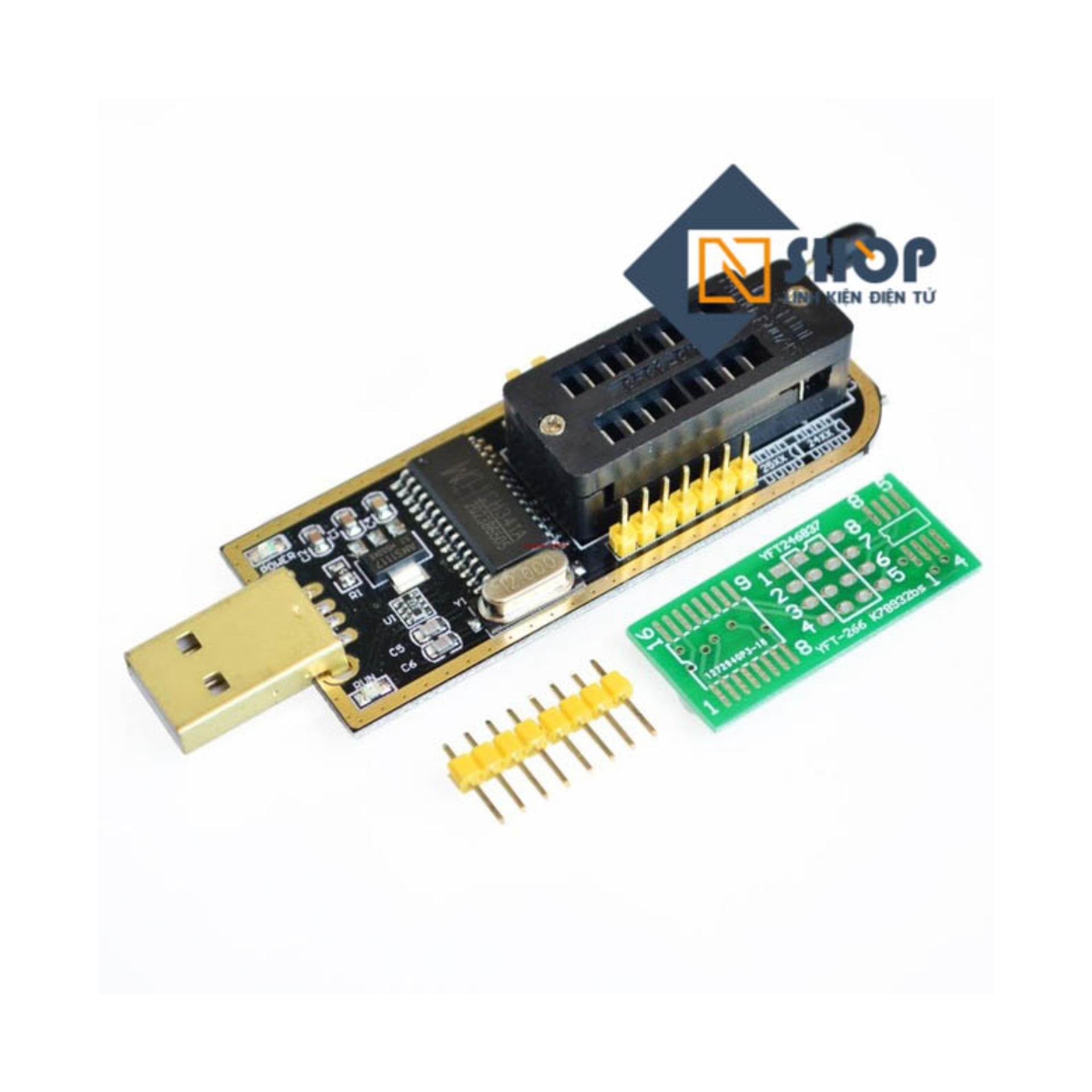 Mạch nạp EEPROM Flash CH341A dòng 24xx 25xx cổng USB