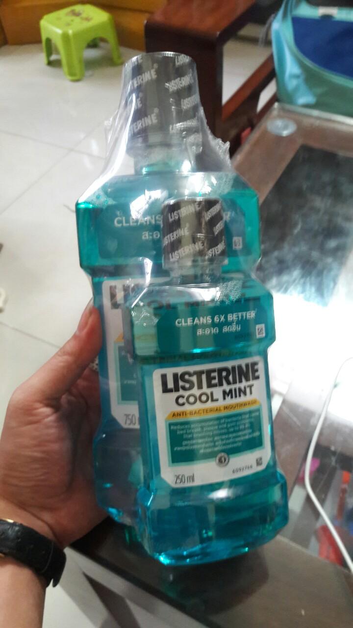 Nước súc miệng Listerine bạc hà Thái Lan ((Mua 1 chai 750ml tặng 1 chai 250ml)