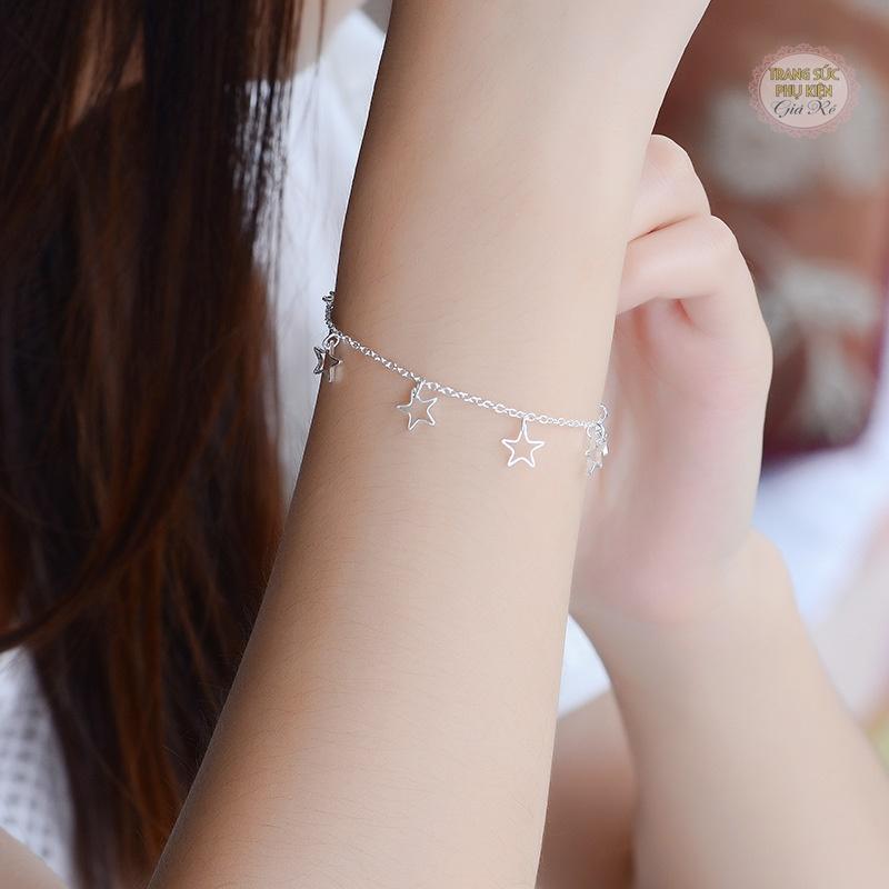 [HCM]Lắc chân hình ngôi sao HK Bạc LC08