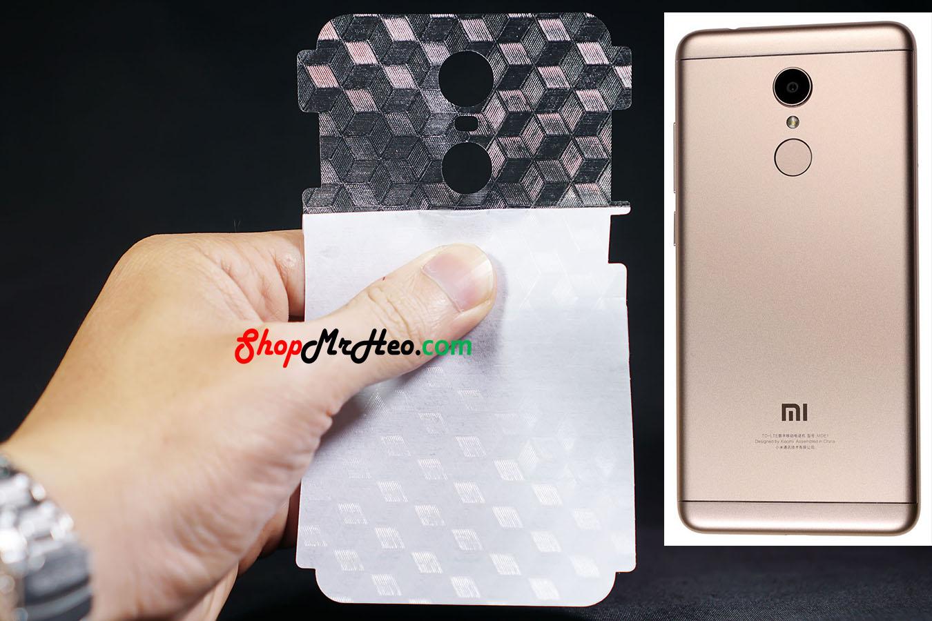 [HCM]Bộ 3 Skin Dán Mặt Lưng Vân 3D Xiaomi Redmi 5