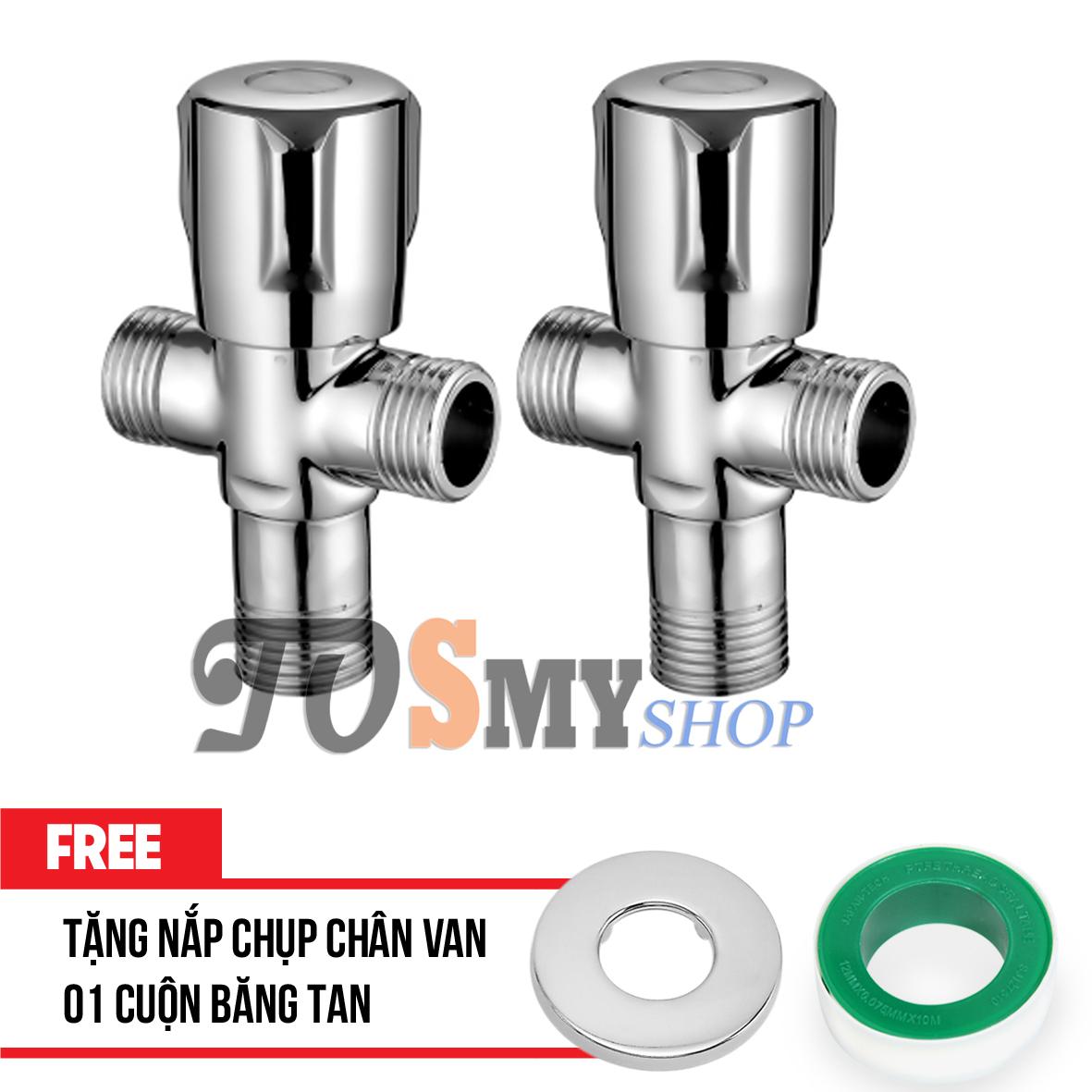 [HCM]BỘ 2 VAN KHOÁ NƯỚC 3 NGÃ CAO CẤP VT01-tặng nắp chụp chân van + 01 cuộn băng tan