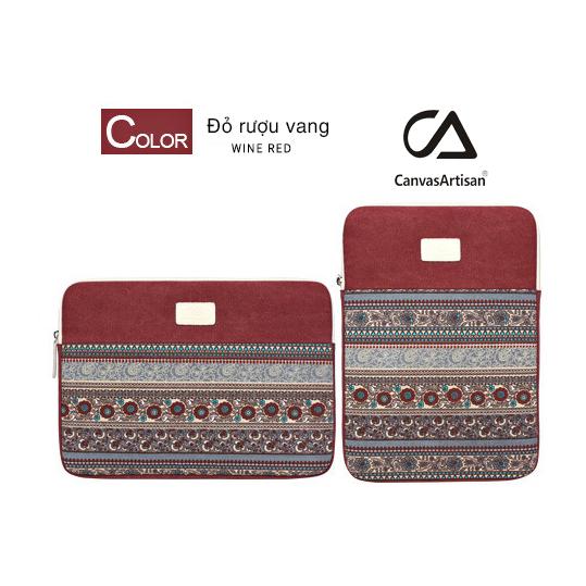 Túi chống sốc Macbook Laptop CanvasArtisan thổ cẩm dọc
