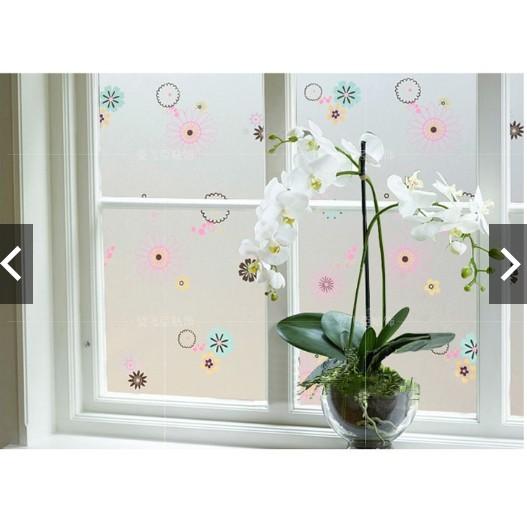 5M x 45cm Decal Dán Kính mờ - Hoa Sắc Màu GDK027