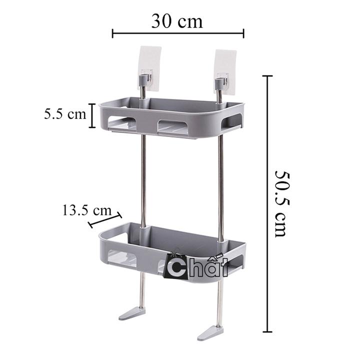 Kệ để đồ nhà tắm 2 tầng áp tường