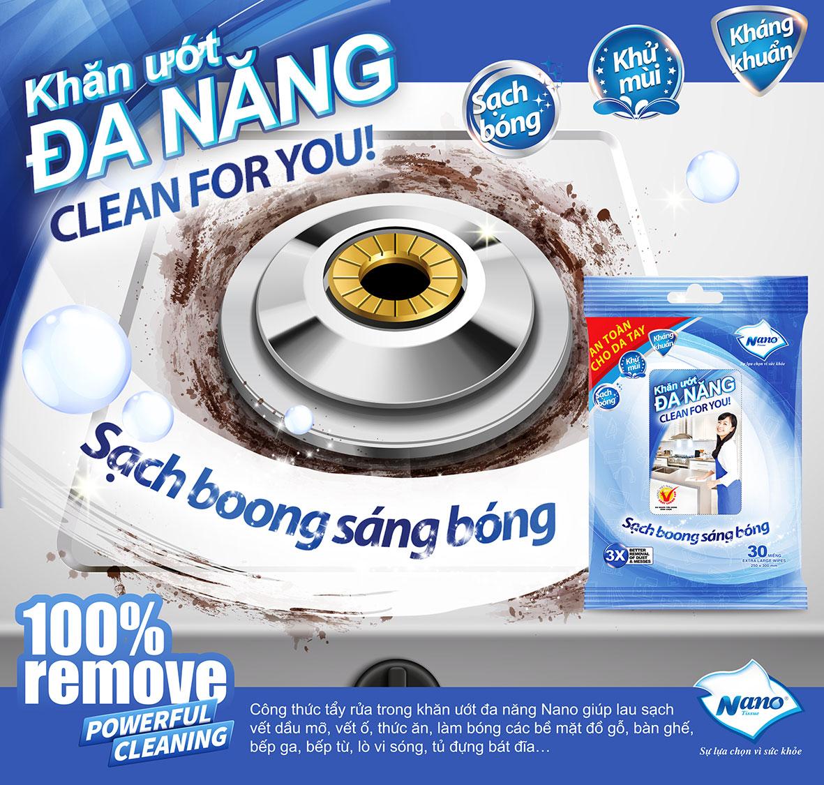 ( cập nhật mẫu mới) KHĂN ƯỚT ĐA NĂNG NANO 30 TỜ
