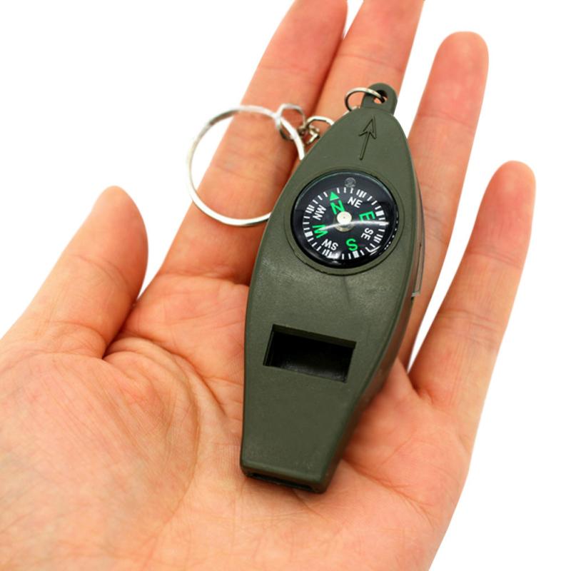 Móc khóa còi la bàn sinh tồn 4 in 1