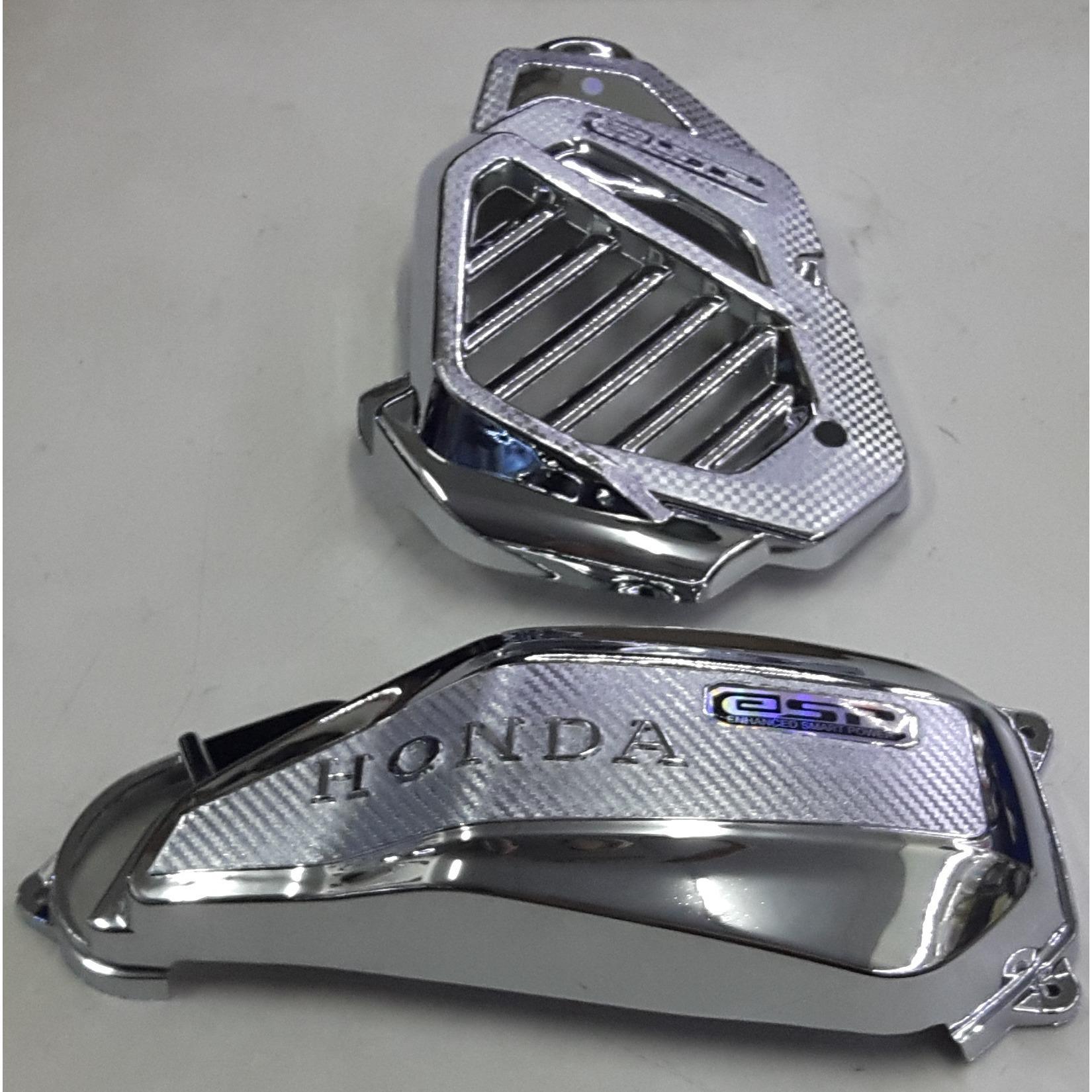 Bộ ốp pô e + ốp quạt gió mạ crom xe airblade